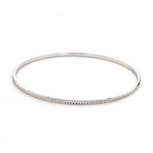 Thin Platinum Bangles with Diamond Cut SJ PTB 314