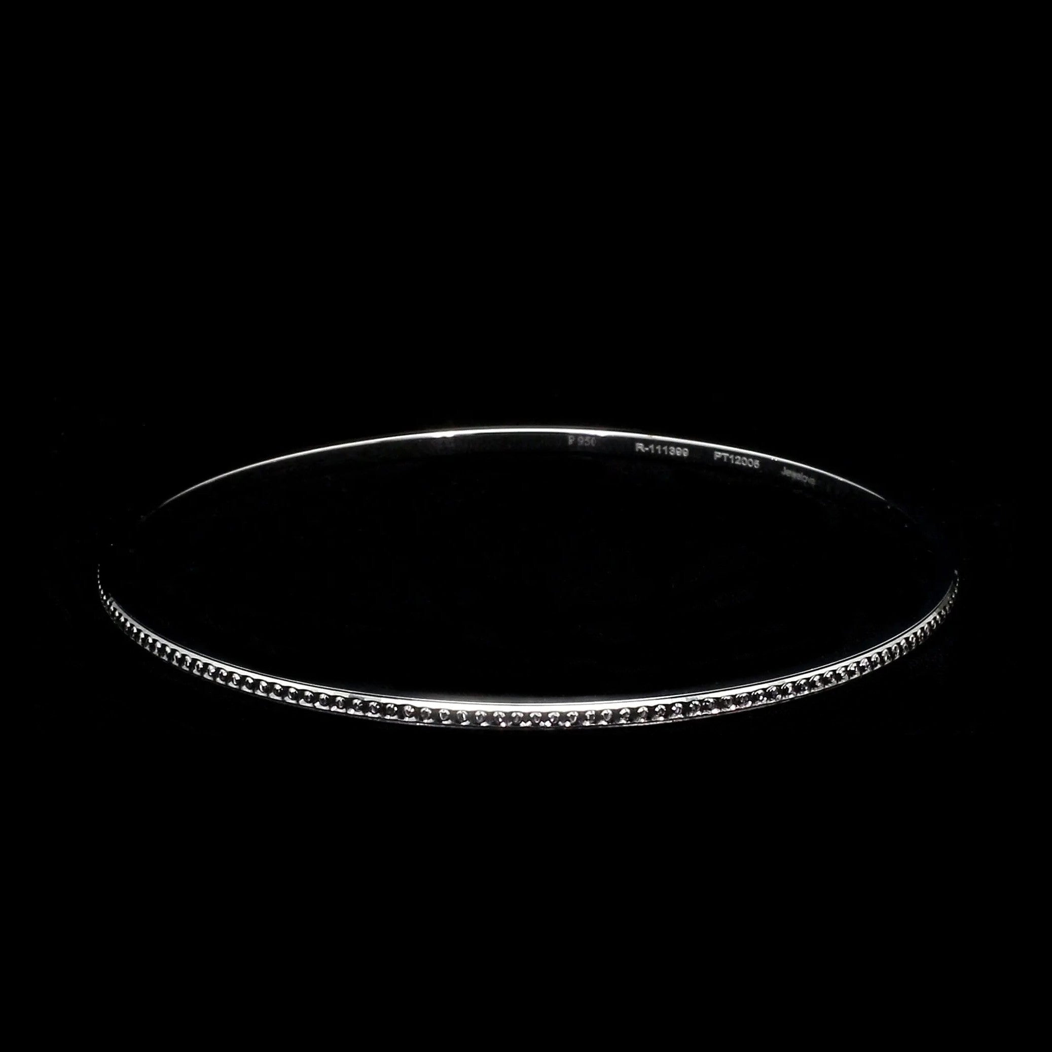 Thin Platinum Bangles with Diamond Cut SJ PTB 314