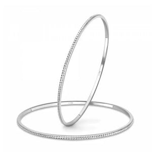 Thin Platinum Bangles with Diamond Cut SJ PTB 314