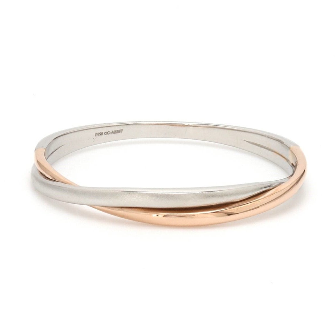 Thin Platinum & Rose Gold Fusion Ring for Women JL PT 335