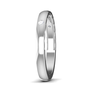 Three Diamond Unisex Platinum Diamond Band with Hidden Milgrain JL PT 6774