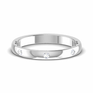 Three Diamond Unisex Platinum Diamond Band with Hidden Milgrain JL PT 6774