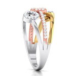 Load image into Gallery viewer, Three Hearts Triple Color Platinum &amp; Diamond Ring for Women JL PT 553
