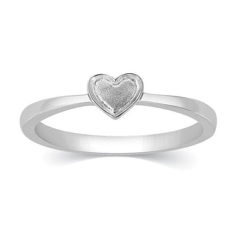 Tiny Heart Shape Plain Platinum Ring for Women JL PT 333