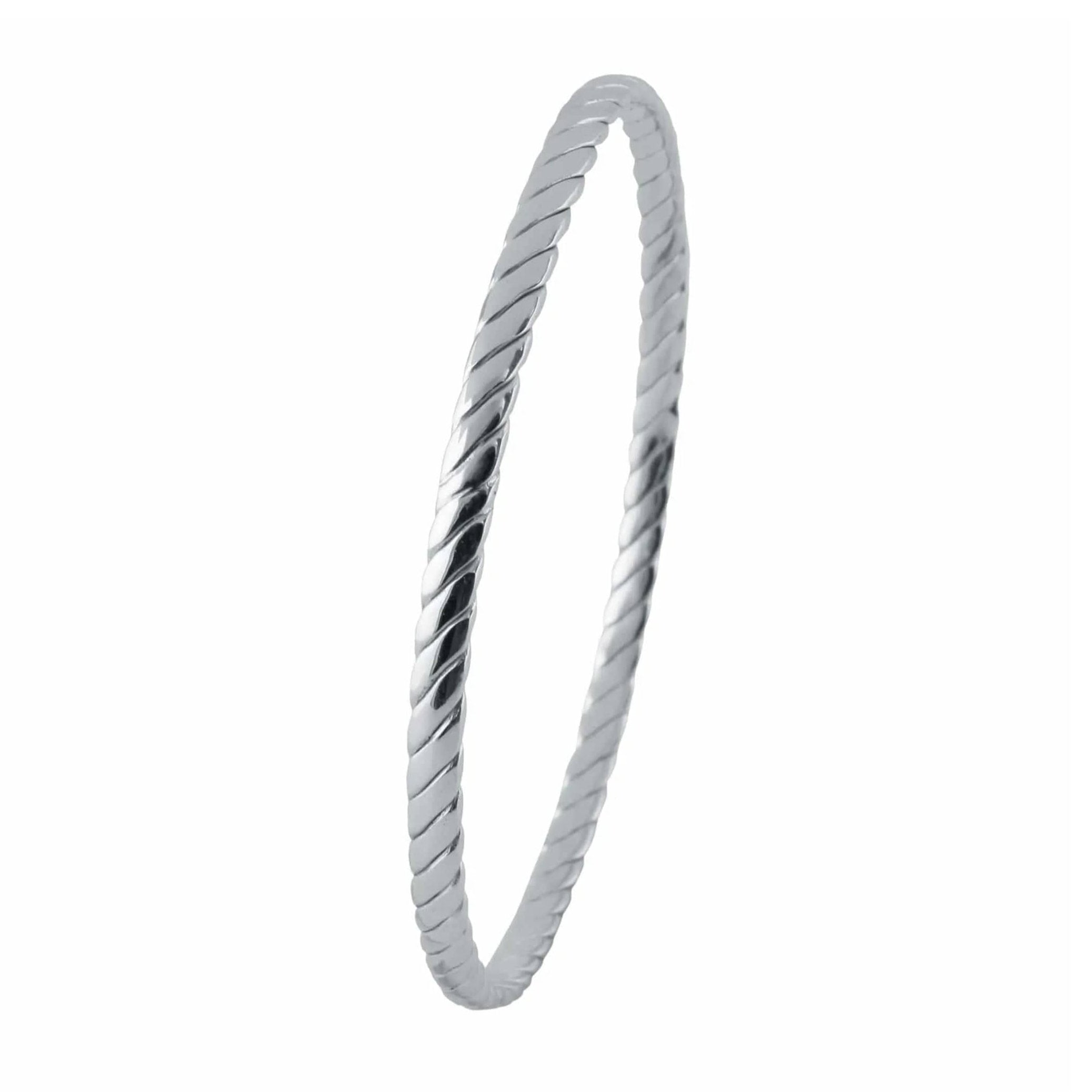 Uni-Sex Platinum Bangle with Inclined Lines JL PTB 818