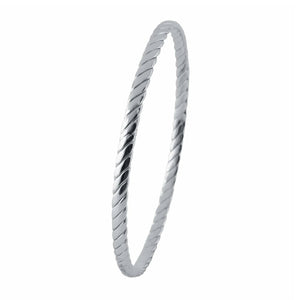 Uni-Sex Platinum Bangle with Inclined Lines JL PTB 818