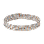 Load image into Gallery viewer, Unique 5-Row Japanese Platinum &amp; Rose Gold Bracelet for Women JL PTB 727
