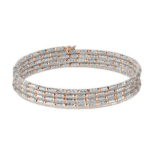 Unique 5-Row Japanese Platinum & Rose Gold Bracelet for Women JL PTB 727