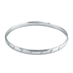 Load image into Gallery viewer, UniSex Platinum Bangle for Men &amp; Women with Slanting Lines JL PTB 632
