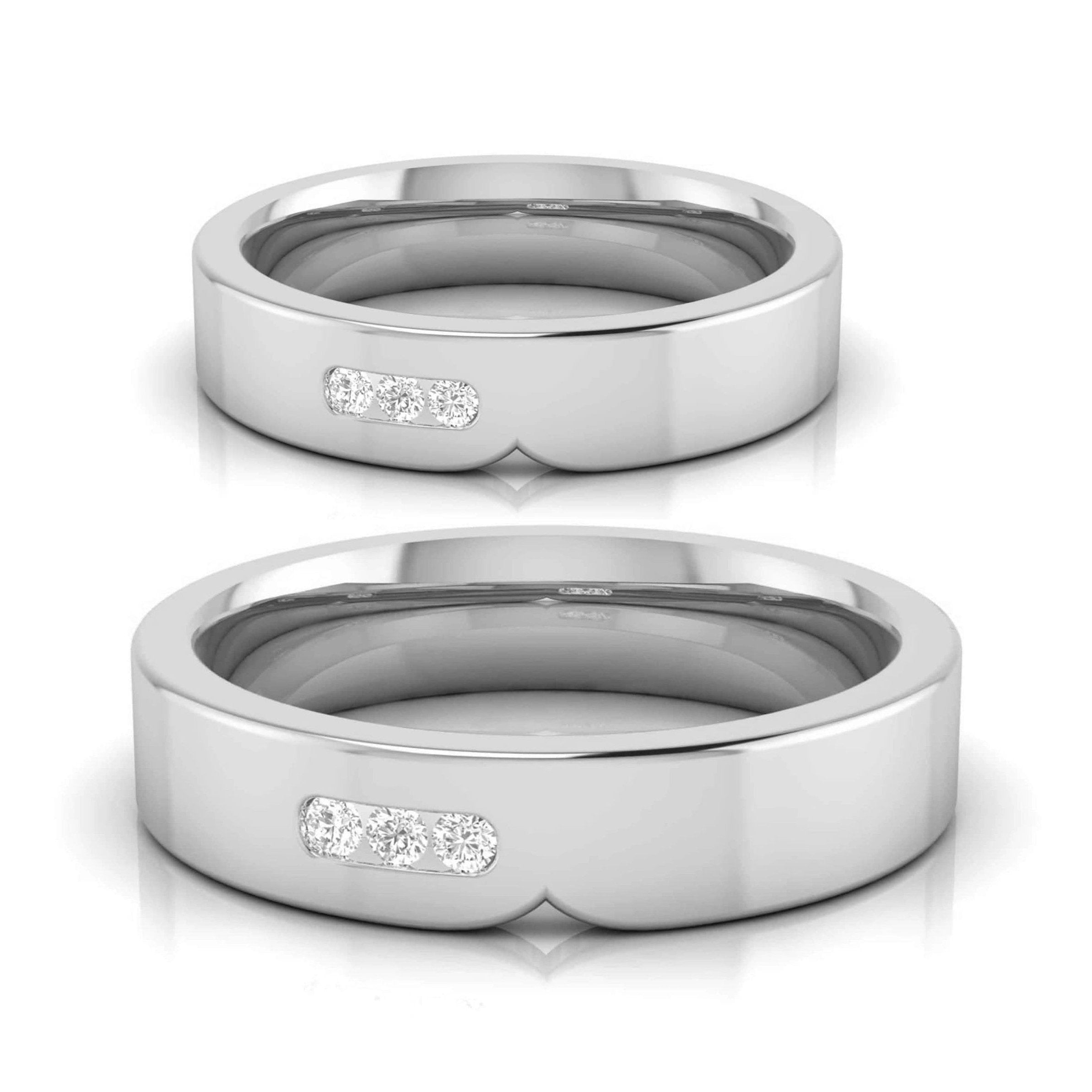 Unisex Platinum Diamond Couple Ring JL PT B-44