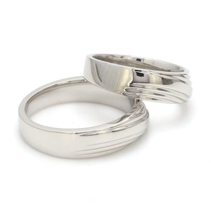 Unisex Platinum Plain Couple Rings JL PT 1153