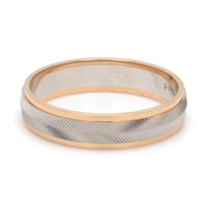 Unisex Platinum & Rose Gold Couple Love Band Rings JL PT 1124