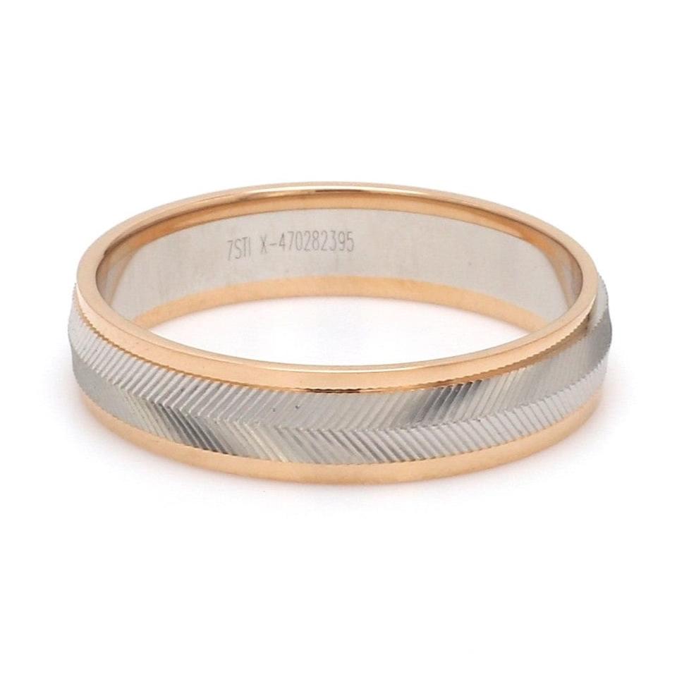 Unisex Platinum & Rose Gold Couple Love Band Rings JL PT 1124