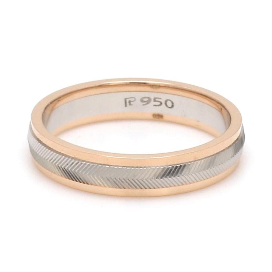 Unisex Platinum & Rose Gold Couple Love Band Rings JL PT 1124