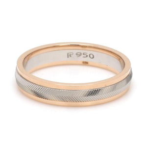 Unisex Platinum & Rose Gold Couple Love Band Rings JL PT 1124