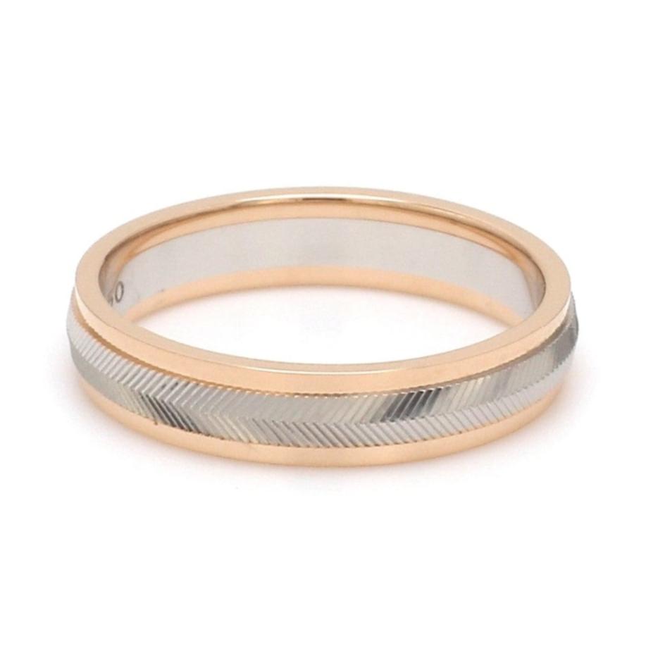 Unisex Platinum & Rose Gold Couple Love Band Rings JL PT 1124