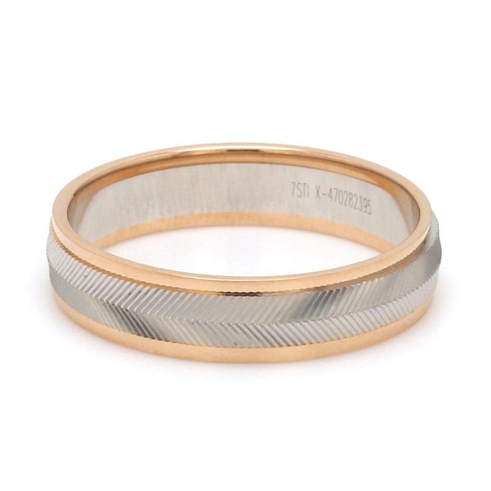 Unisex Platinum & Rose Gold Couple Love Band Rings JL PT 1124