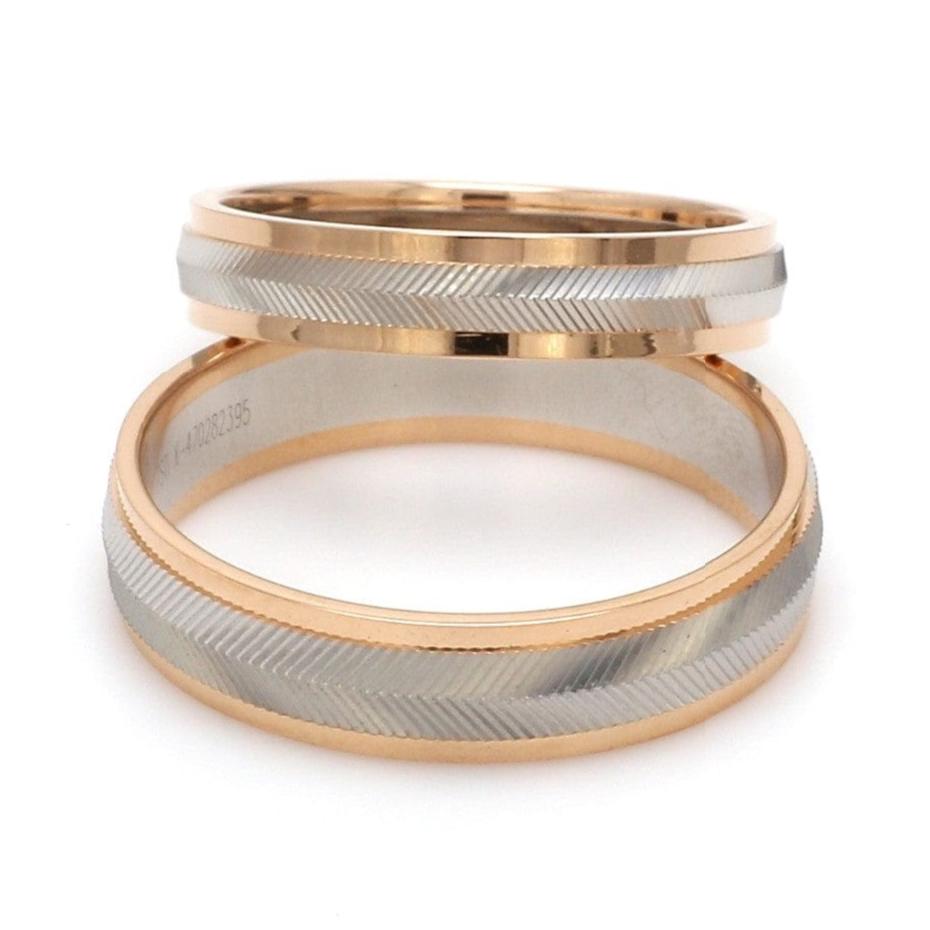 Unisex Platinum & Rose Gold Couple Love Band Rings JL PT 1124