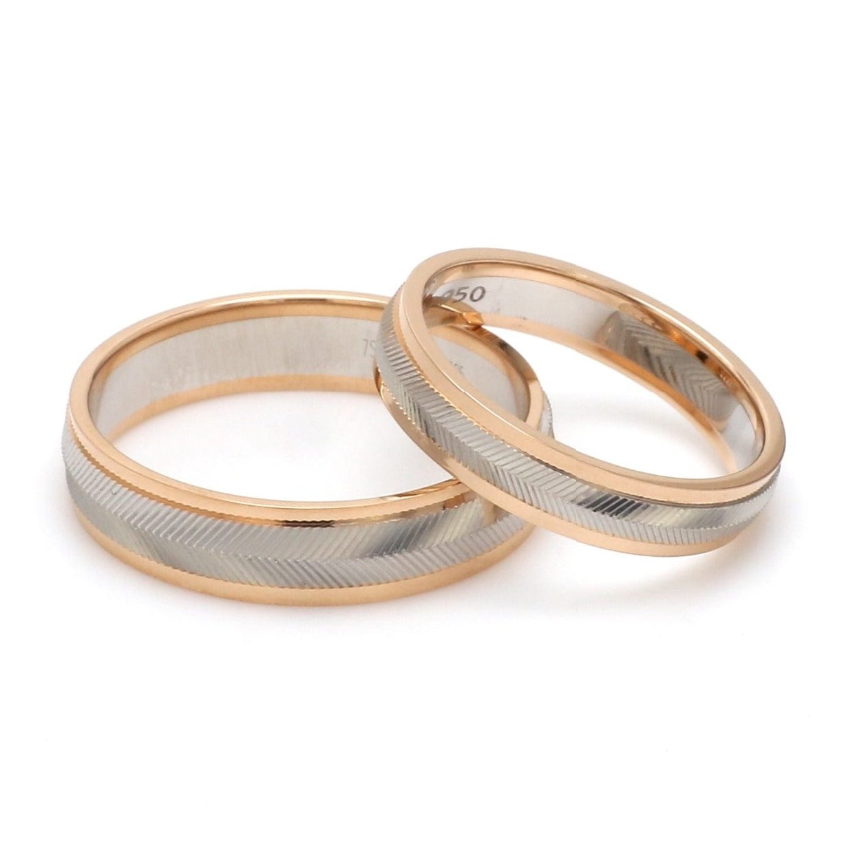 Unisex Platinum & Rose Gold Couple Love Band Rings JL PT 1124