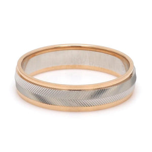 Unisex Platinum & Rose Gold Couple Love Band Rings JL PT 1124