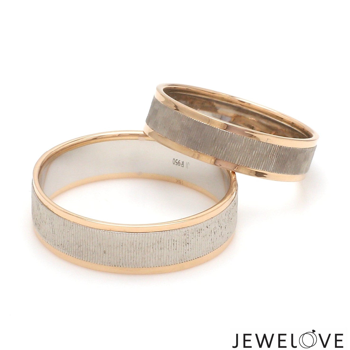 Unisex Platinum & Rose Gold Couple Love Bands JL PT 1362