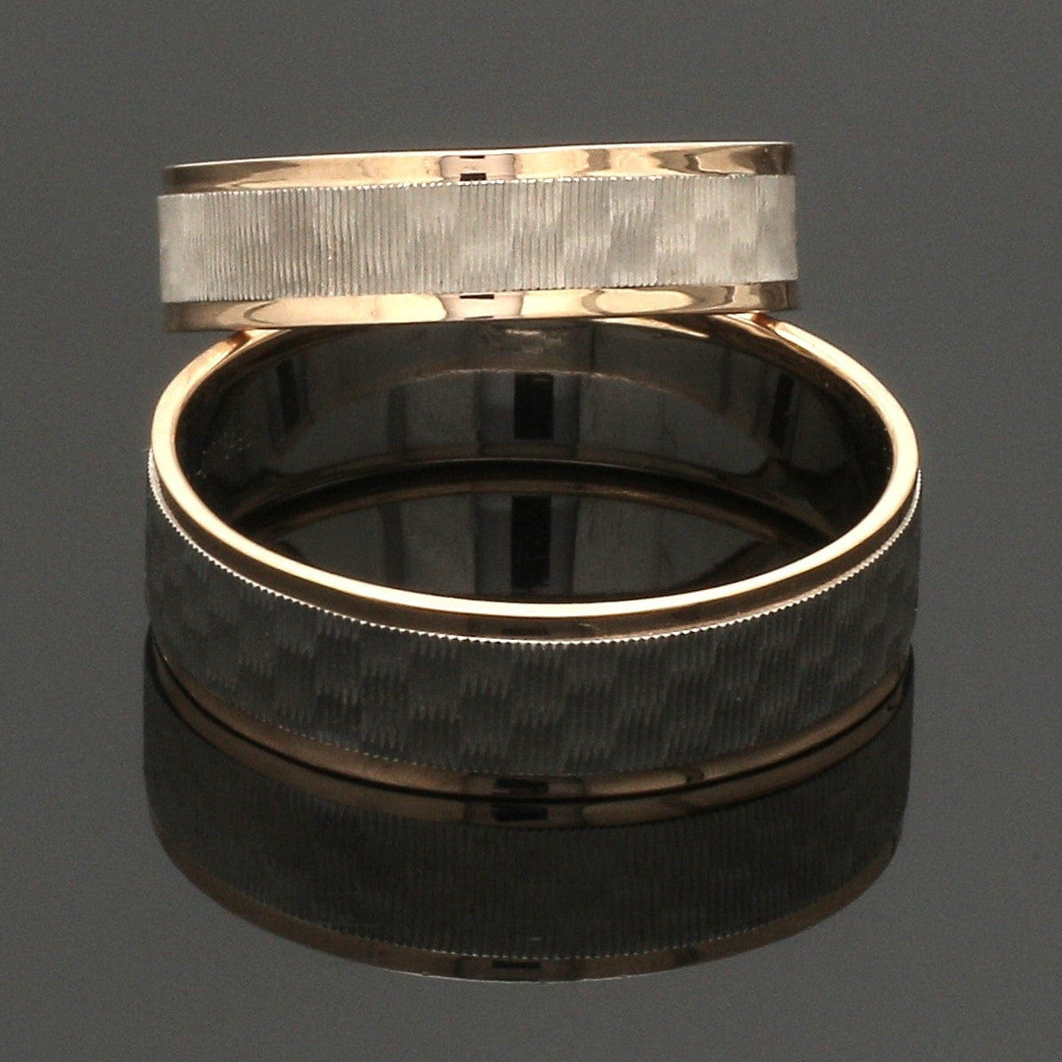 Unisex Platinum & Rose Gold Couple Love Bands JL PT 1362