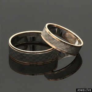 Unisex Platinum & Rose Gold Couple Love Bands JL PT 1362