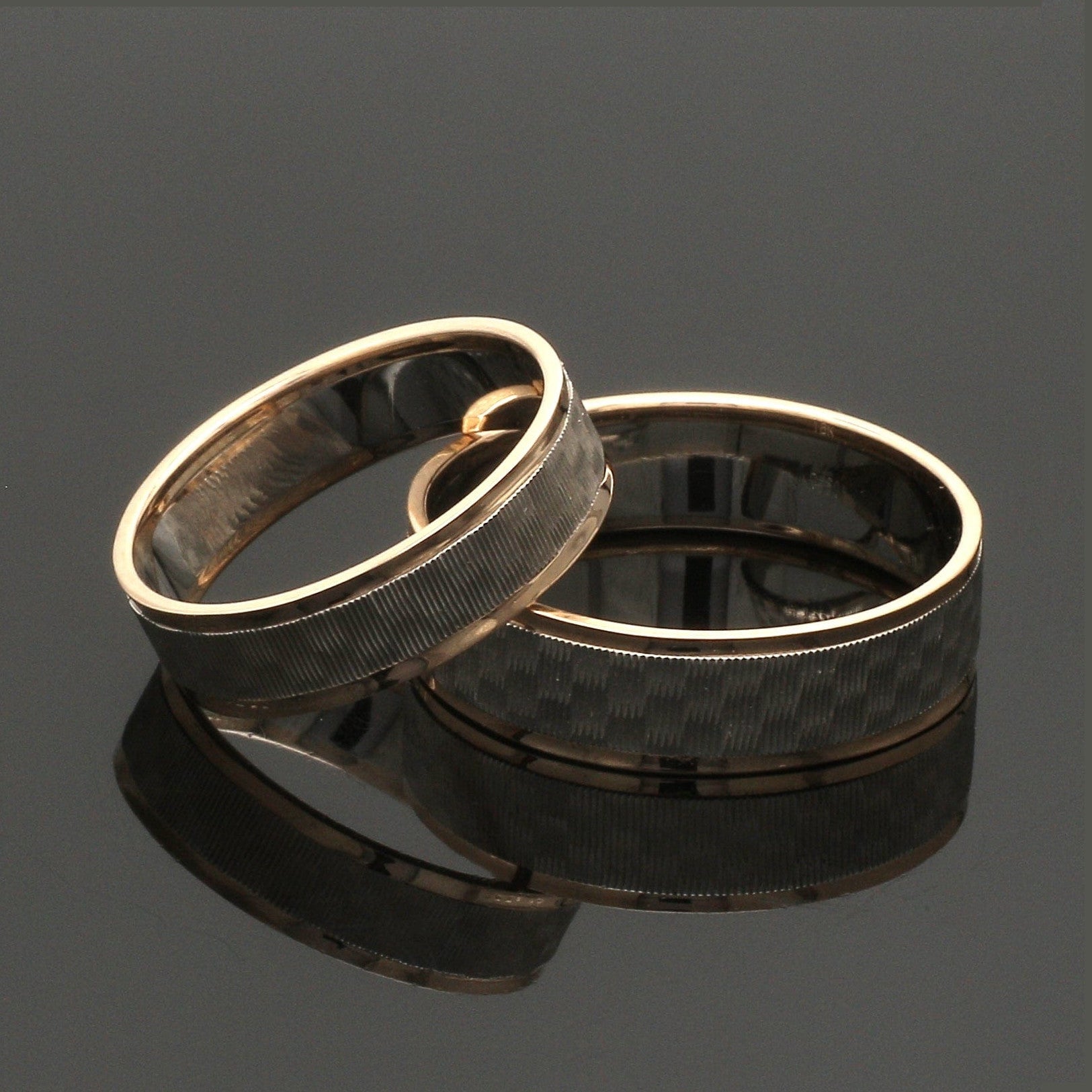 Unisex Platinum & Rose Gold Couple Love Bands JL PT 1362