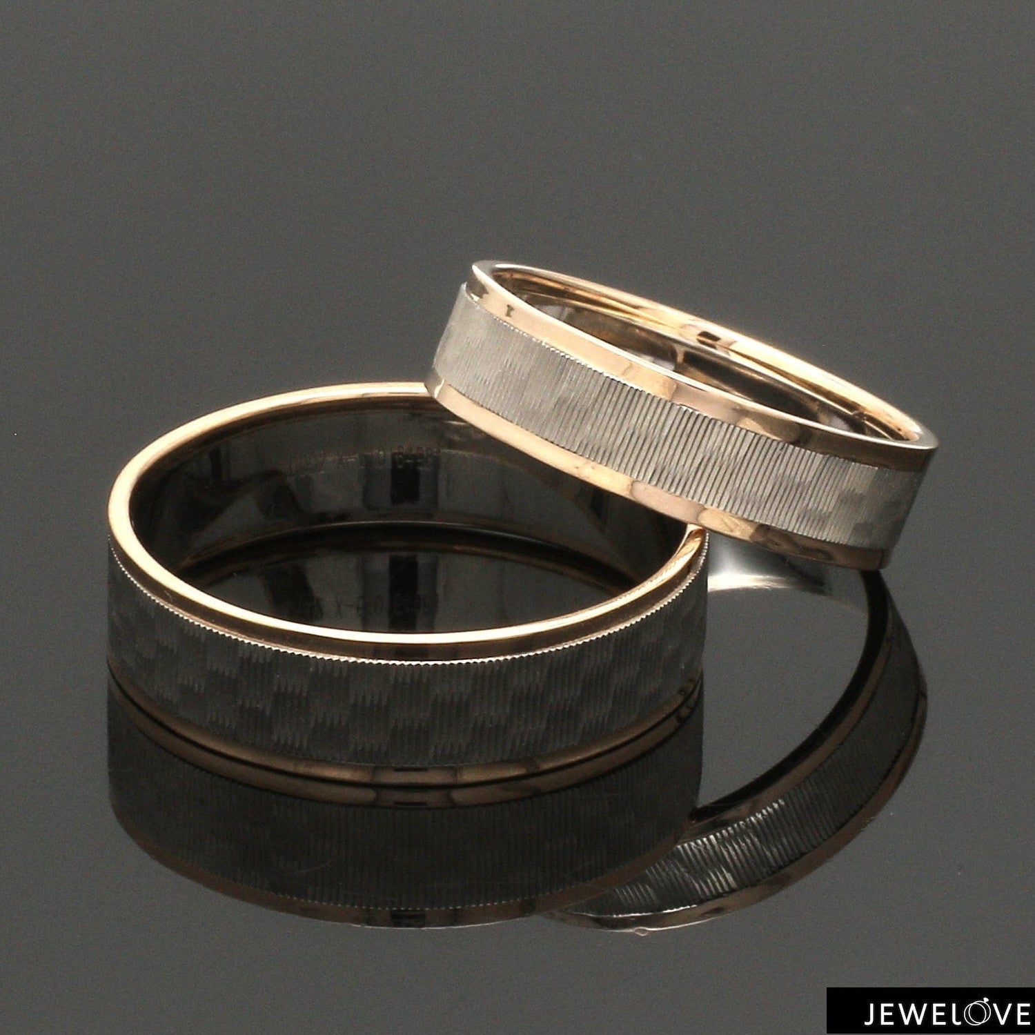 Unisex Platinum & Rose Gold Couple Love Bands JL PT 1362