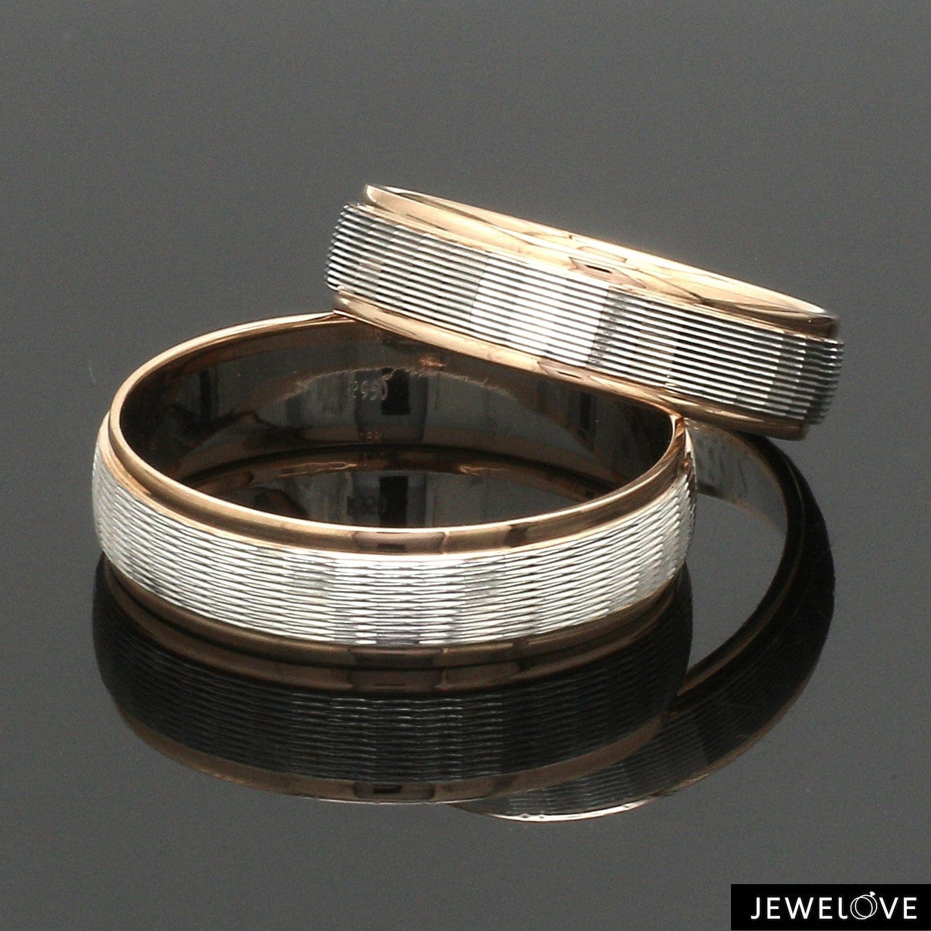 Unisex Platinum Rose Gold Couple Love Bands JL PT 1366