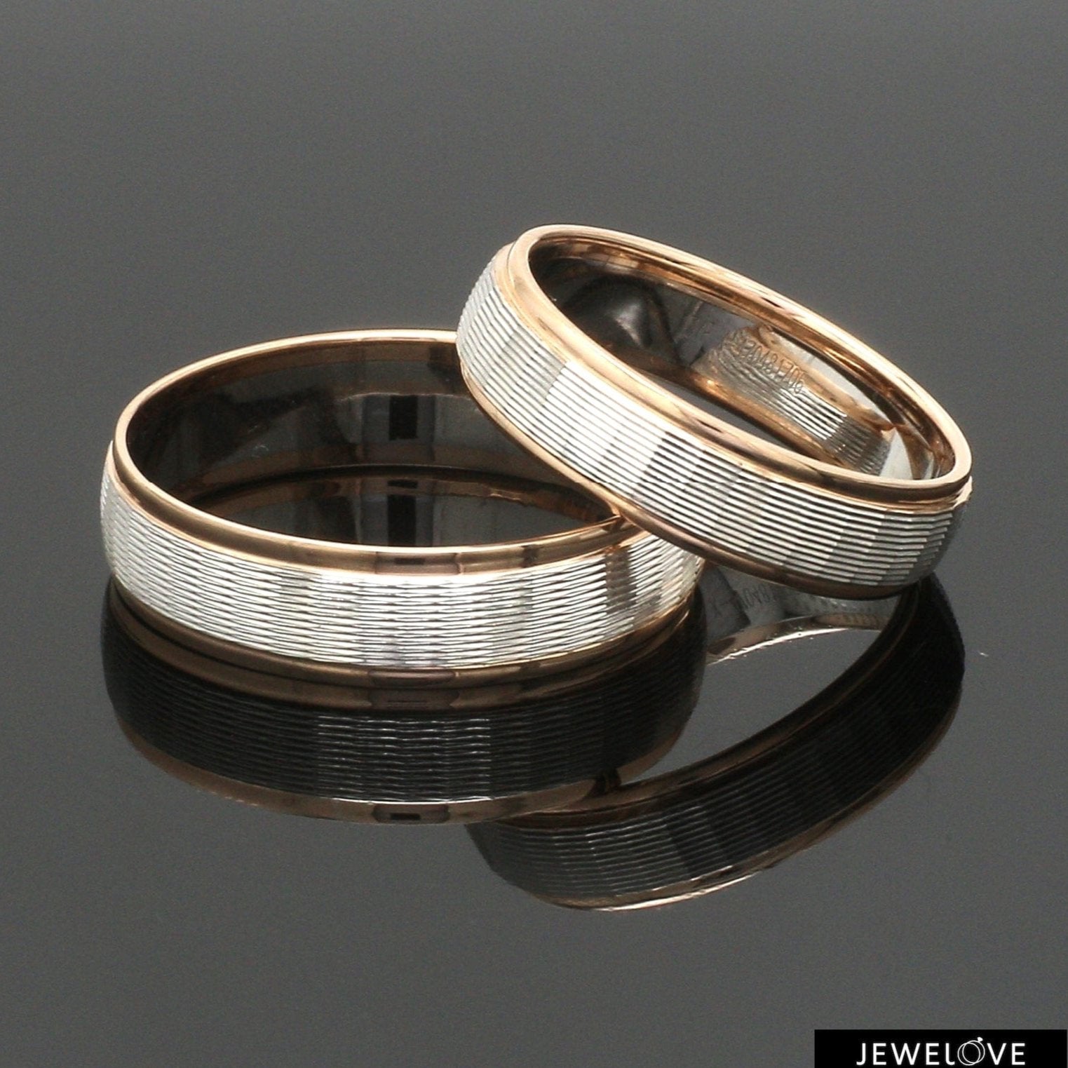 Unisex Platinum Rose Gold Couple Love Bands JL PT 1366