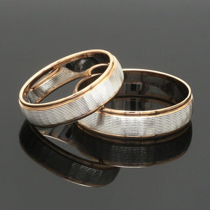 Unisex Platinum Rose Gold Couple Love Bands JL PT 1366