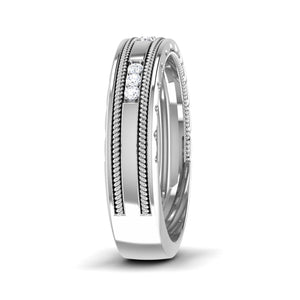 Unisex Platinum Wedding Ring with Diamonds JL PT 6767