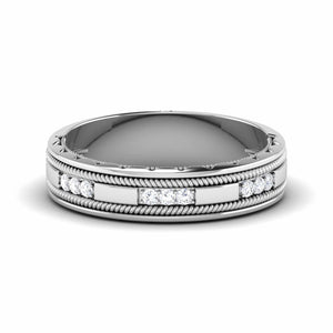 Unisex Platinum Wedding Ring with Diamonds JL PT 6767