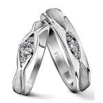 Load image into Gallery viewer, United Three Diamond Platinum Love Bands JL PT 588
