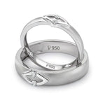 Load image into Gallery viewer, V Design Platinum Love Bands with Diamonds JL PT 236
