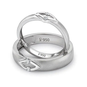 V Design Platinum Love Bands with Diamonds JL PT 236