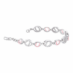 Versatile Platinum & Rose Gold Evara Diamond Bracelet for Women JL PTB 640