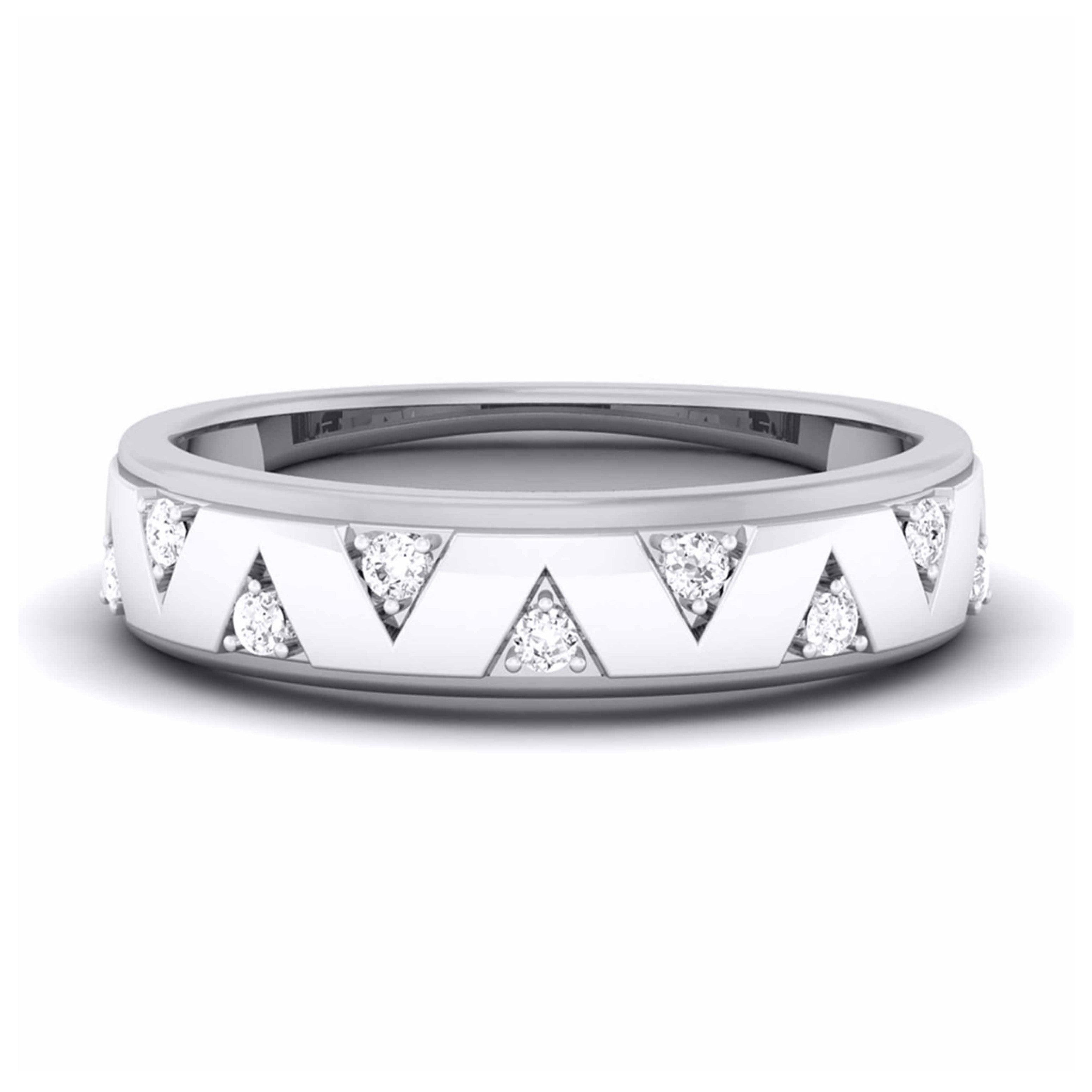 Zigzag 9 Diamond Platinum Band - Unisex  JL PT 5873