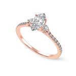 Load image into Gallery viewer, 50-Pointer Marquise Cut Solitaire Diamond Accents Shank 18K Rose Gold Ring JL AU 1246R-A   Jewelove.US
