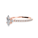 Load image into Gallery viewer, 50-Pointer Marquise Cut Solitaire Diamond Accents Shank 18K Rose Gold Ring JL AU 1246R-A   Jewelove.US
