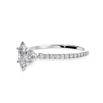 Load image into Gallery viewer, 30-Pointer Marquise Cut Solitaire Diamond Accents Shank Platinum Ring JL PT 1246   Jewelove.US
