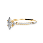 Load image into Gallery viewer, 30-Pointer Marquise Cut Solitaire Diamond Accents Shank 18K Yellow Gold Ring JL AU 1246Y   Jewelove.US
