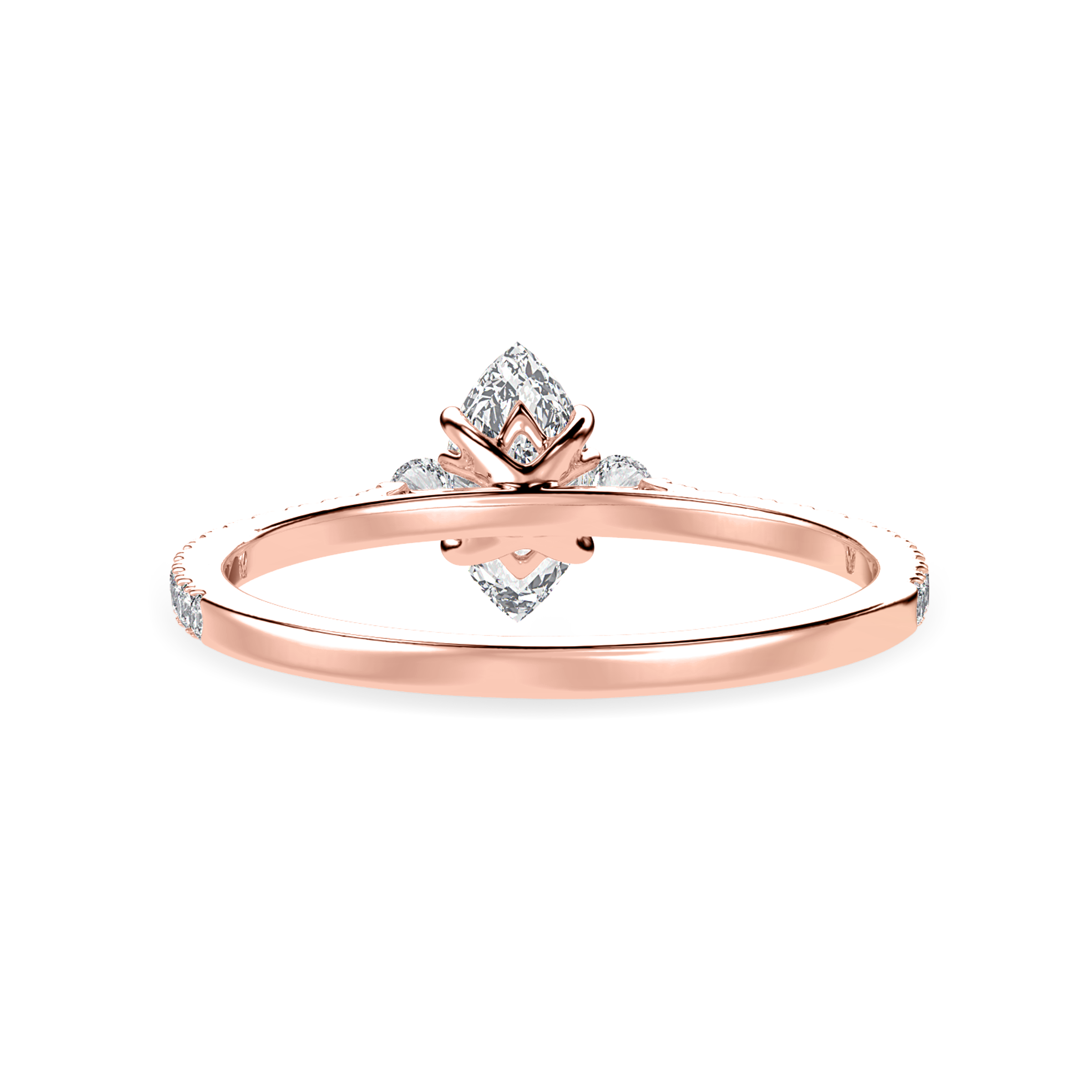 50-Pointer Marquise Cut Solitaire Diamond Accents Shank 18K Rose Gold Ring JL AU 1246R-A   Jewelove.US