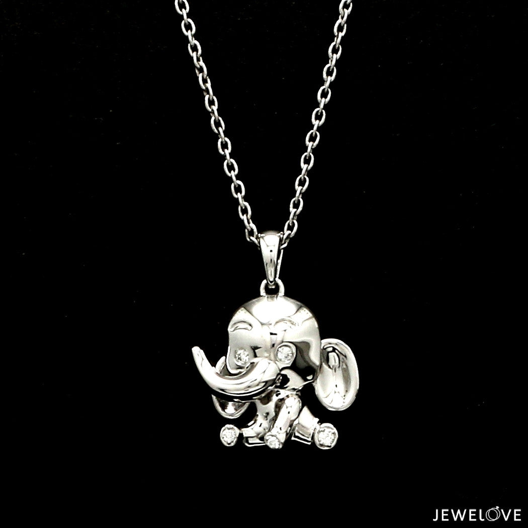 Baby Elephant Platinum Diamonds Pendant for Women JL PT P 1297