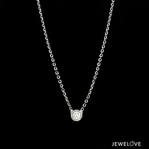 Single Diamond Pendant Platinum Chain JL PT CH 1317