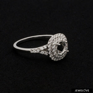 Platinum Double Halo Diamond Split Shank Mounting Ring JL PT 1268-M   Jewelove.US