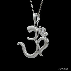 Platinum Single Diamond Om Pendant JL PT OM-7   Jewelove.US