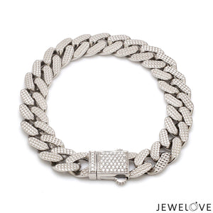 Men of Platinum | Diamond Cut Bracelet with Diamond Lock for Men JL PTB 1231