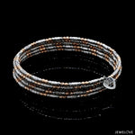 Load image into Gallery viewer, Japanese 5-row Platinum &amp; Rose Gold Bracelet for Women with Diamond Cut Balls JL PTB 1275
